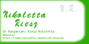 nikoletta riesz business card